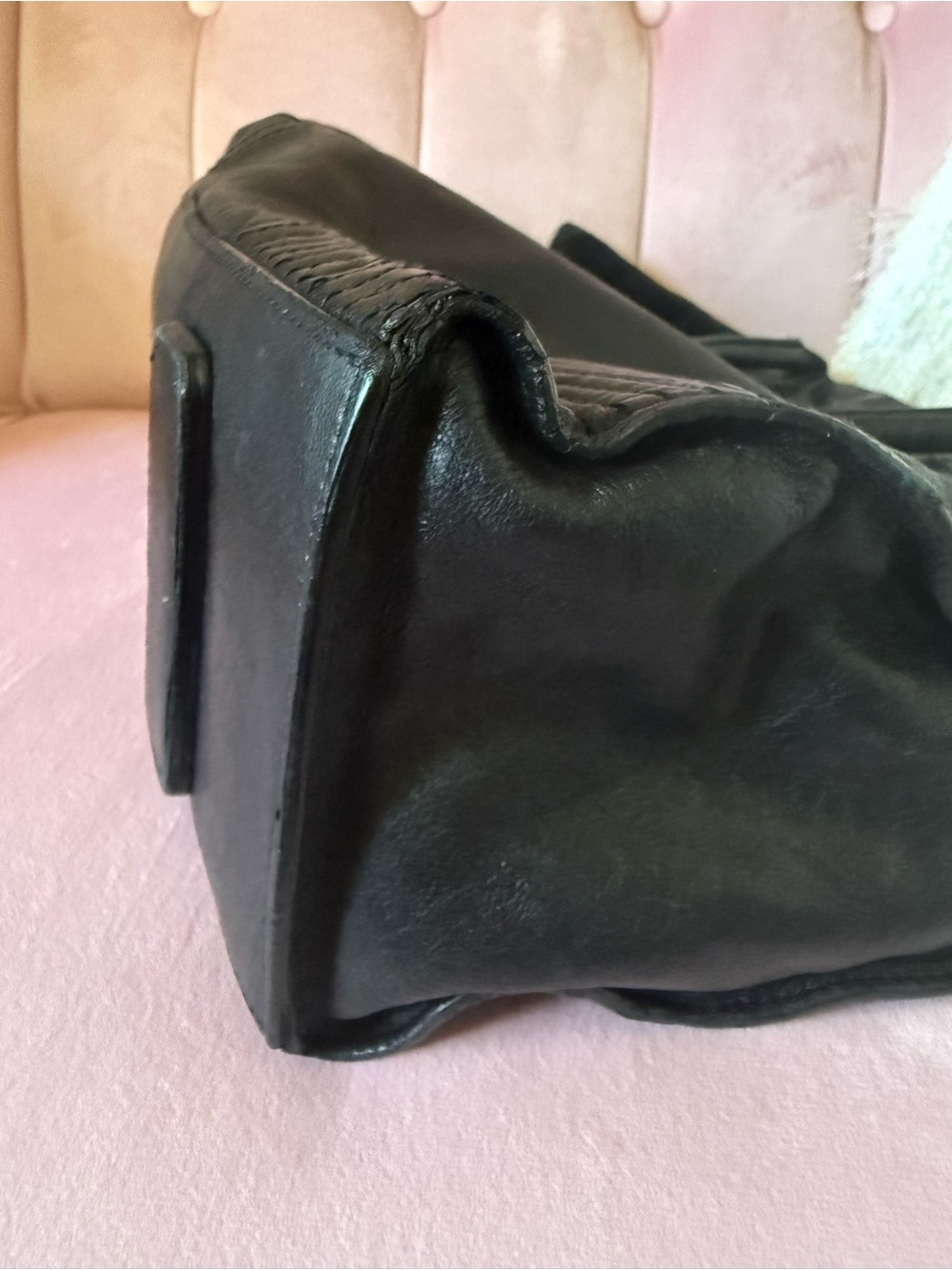 💯Auth! ALEXANDER MCQUEEN Large De Manta Tote in black leather. Silver hardware - Picture 10 of 16